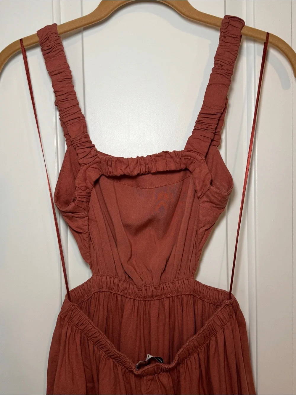 Abercrombie Backless Rust Tiered Maxi Dress